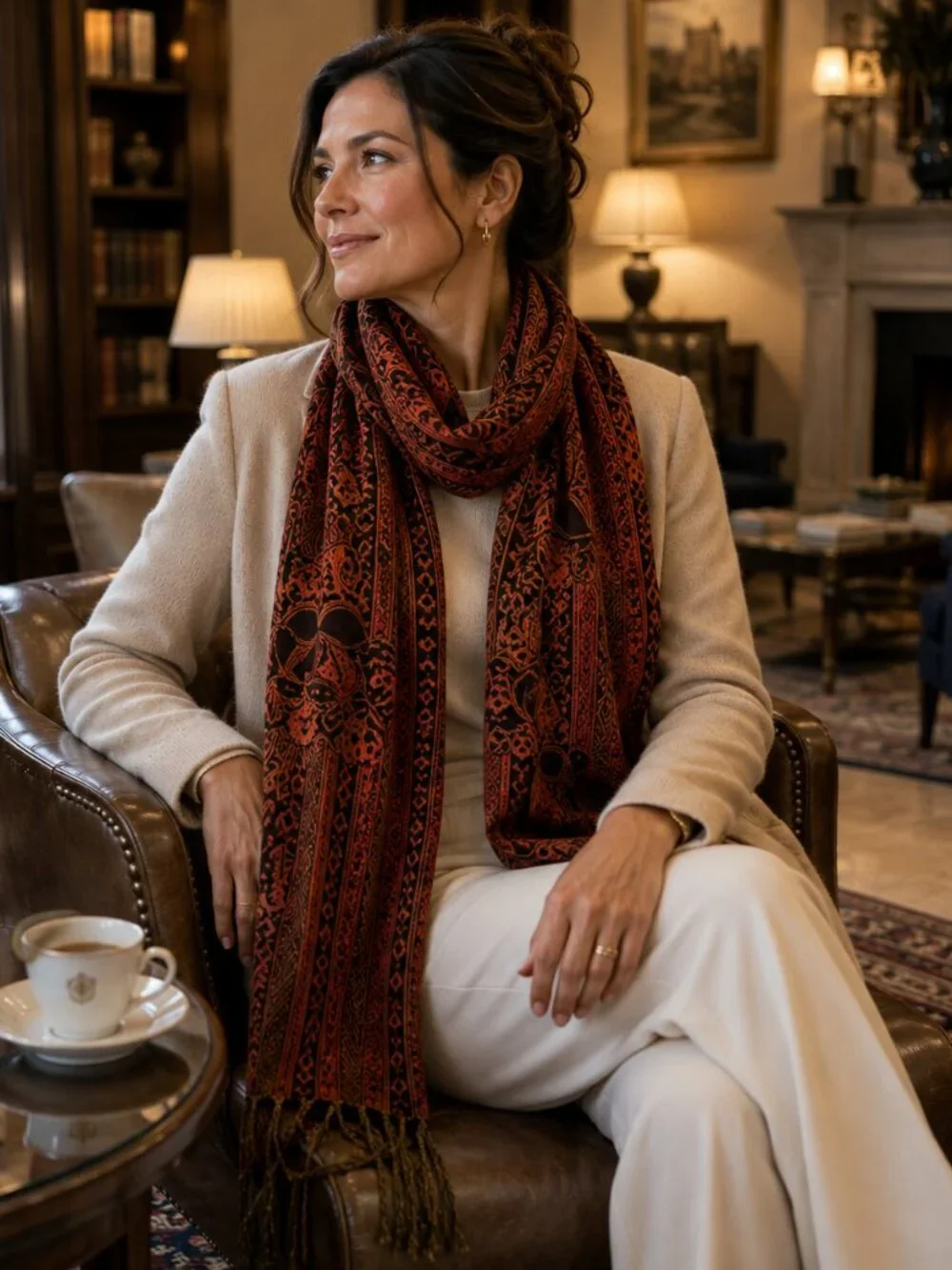 Oversized Paisley Jacquard Wrap Shawl | 86
